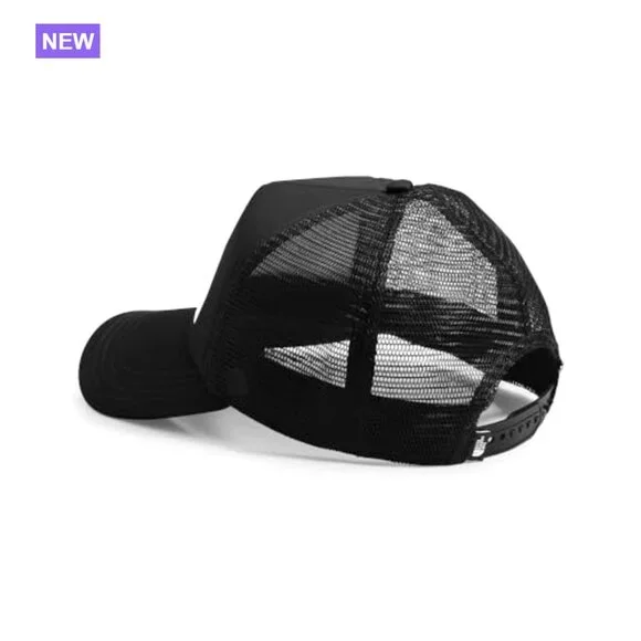 Cotton Logo Trucker Hat with Adjustable Snapback Closure
